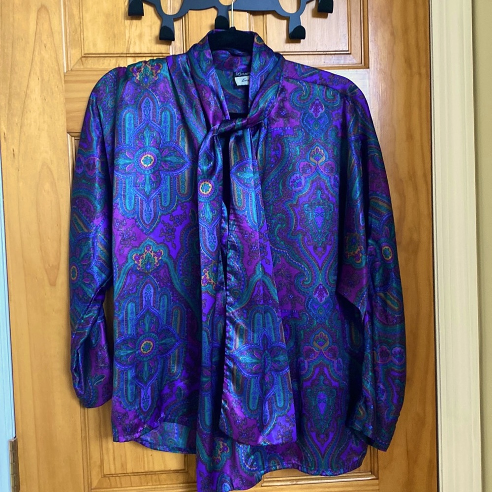 Vintage Silk Pussycat Bow Shirt